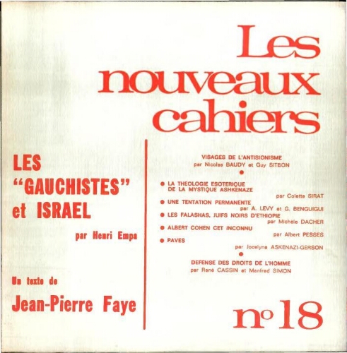 Les Nouveaux Cahiers N°018 (Eté 1969)